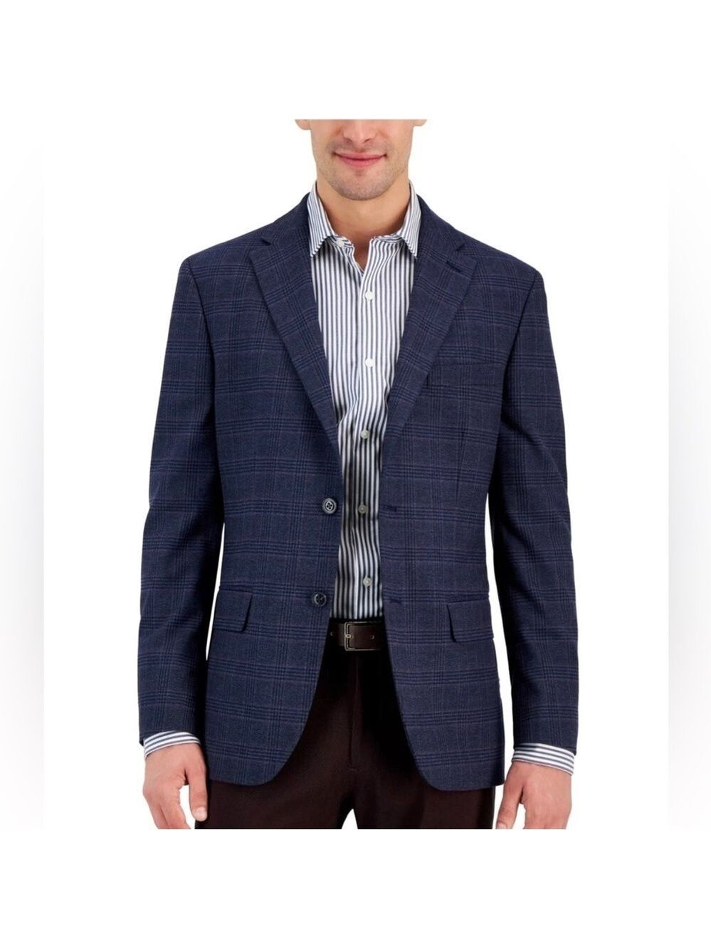 Tommy Hilfiger Mens Wool Modern Fit Stretch Sport Coat Blazer Jacket Navy 36 Reg